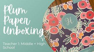 UNBOXING - Plum Paper Teacher Planner | Teacher 1: Middle + High School Layout