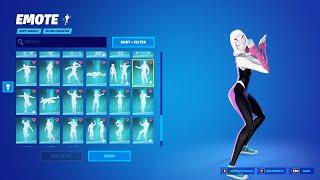 ALL FORTNITE ICON SERIES AND [NEW] TIKTOK EMOTES (Spider Gwen)