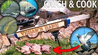 Diy Slingshot Rifle Build Catch and Cook The Movie