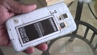 UNBOXING AT&T SAMSUNG S 5 WHITE AND BOOT UP WITH S4