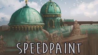 Painting the roof of the Michaelertor in Vienna [Speedpaint]