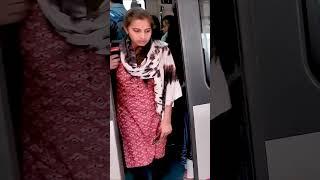 Korean girl reaction Indian metro  Revealed #KoreanReactions #HilariousMoments #YouTubeFun  #shorts