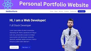 Build Personal Portfolio Website Using React JS | Beginner Friendly