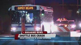 No injuries in hit-and-run airport shuttle bus crash