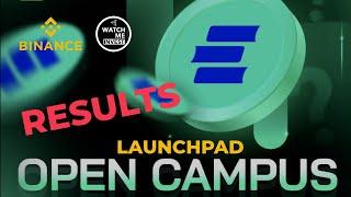 Open Campus ( EDU ) Launchpad on Binance | Results