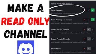 How To Make A Read Only Discord Channel | Full Guide