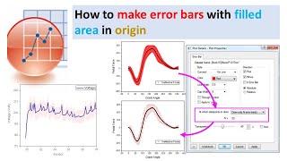 How to make error bars with filled area in origin