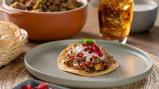 Tostadas de rajas con carne | kiwilimón recetas