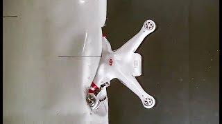 Drone vs Plane, crash test - DJI Phantom quadcopter drone and small plane wing