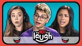 YouTubers React to Try to Watch This Without Laughing or Grinning #16