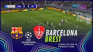 BARCELONA vs BREST UEFA Champions League 24/25 - Full Match Simulation and Prediction