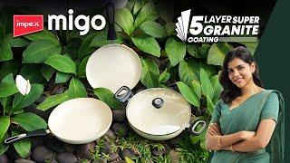 IMPEX Migo Nonstick Granite Cookware | Best cookware | 5-layer super granite nonstick coating