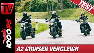 A2 Cruiser im Vergleich! Honda CMX500 Rebel vs. Kawasaki Vulcan S vs. Benelli 502 C