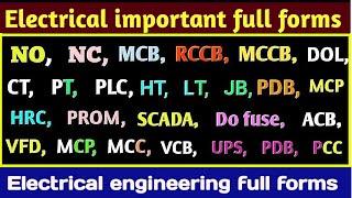 Electrical full form | Most important electrical full form | electrical symbols full form