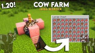 Minecraft Easiest Cow Farm 1.20+ | Cow Farm In Minecraft Java & Bedrock