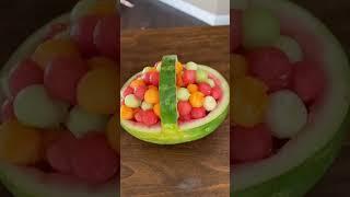 Make a Watermelon Fruit Basket with rubber bands | MyHealthyDish