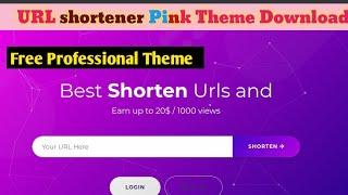 URL shortener Pink Theme Download For Free | Adlinkfly New Theme | Link shortener website