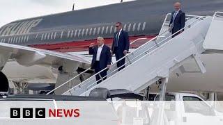 Donald Trump arrives for Republican National Convention days after assassination attempt | BBC News