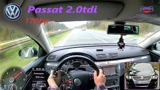 VW Passat B6 2.0tdi 170hp Test Drive on Autobahn