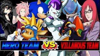 M.U.G.E.N. Battles | Sonic/Kirito/Sakura/Sparkster vs Chill Penguin/Metal Sonic/Karin/Freezer