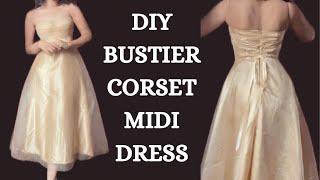 BUSTIER DRESS WITH COVER UP/ EVENING DRESS CUTTING TUTORIAL