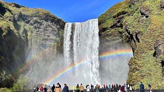 Skogafoss waterfall Iceland  virtual Tour in summer