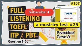 Listening TOEFL ITP Series Practice Test A #toeflitplistening #toeflpracticetest #toeflitp