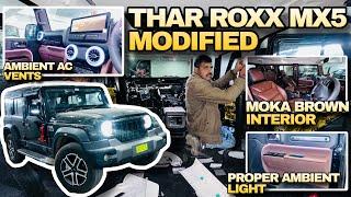 THAR ROXX MX5 MODIFIED  MOKA BROWN INTERIOR MODIFIED WITH PROPER AMBIENT AND AC VENT #tharroxx