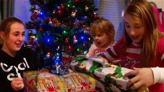 Kids Opening Christmas Presents on Christmas Day 2012