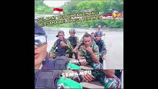 Saatnya pemulangan Satgas Pengamanan di kabupaten mamberamo. Lintasi sungai mamberamu.