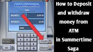 How to deposit and withdraw Money form ATM In Summertime Saga Game || Summertime Saga Games