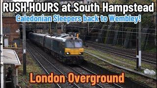 London Overground | Trains at South Hampstead in RUSH HOUR | Class 92's & Sleeper stock to Wembley.!