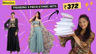 ₹372 main Designer Ethnic 3 Piece Sets | Huge Ethnic sets Haul Under ₹1200| #meeshohaul