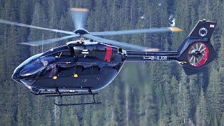 New 5 blades rotor VIP Airbus Helicopters H145 D3 landing & takeoff at Courchevel altiport | avgeek