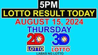 Lotto Result Today 5pm August 15 2024 (PCSO)