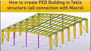 Tekla Structure `How to create PEB Building in Tekla structure (all connection with Macro)