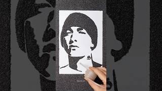 ️drawing Eminem by vacuuming sand 2 #art #drawing #shorts