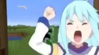 A Creeper Blows Up Aqua's House Konosuba Meme