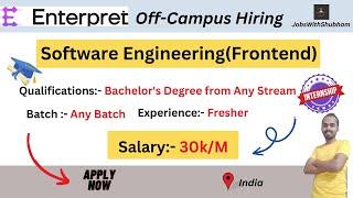 Enterpret is Hiring |  Software Engineer | Internships | 30k/m | Any Batch️ #JobsWithShubham #jobs