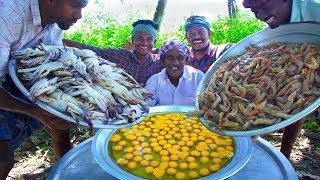 SEAFOOD OMELETTE | CRAB AND PRAWNS OMELETTE Recipe | Egg Omelette Cooking In Different Way