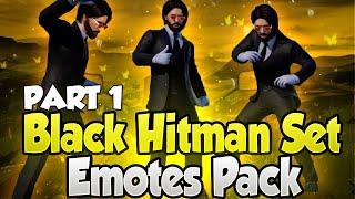 Black Hitman Set Emotes Pack || Part 1 || Un Edit Emotes Pack || Pubg Emotes Pack || Sarkar Editz