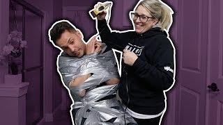 DUCK TAPE CHALLENGE PRANK! *He Freaked Out*