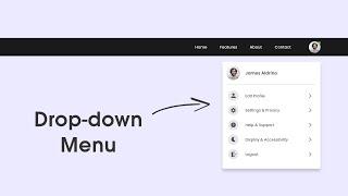 How To Make Drop-down Profile Menu Using HTML CSS & JavaScript | Toggle Menu For Website