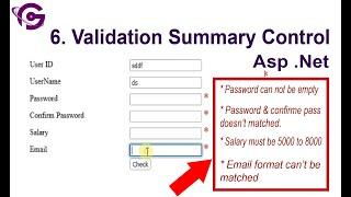 Pert 6 Validation Summary Control in Asp.net