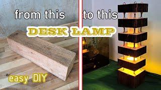 VanGo DIY || How to make a DESK LAMP from a wood block || Easy Diy