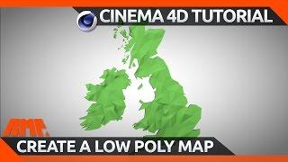 How to Create a Low Poly Style Map in Cinema 4D | C4D Tutorial