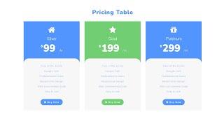 Create a Pricing Table Using Html Css | Web Design | Coding With Nick