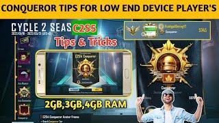  How To Reach Conqueror In 3Gb Ram Phone / Low End Device | Bgmi Solo Conqueror C2S5 Tips & Tricks