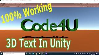How to Make 3D Text in Unity ||(100% Working)