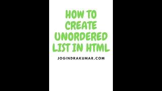 HOW TO CREATE UNORDERED LIST IN HTML #html #css #shorts #list #htmltutorial